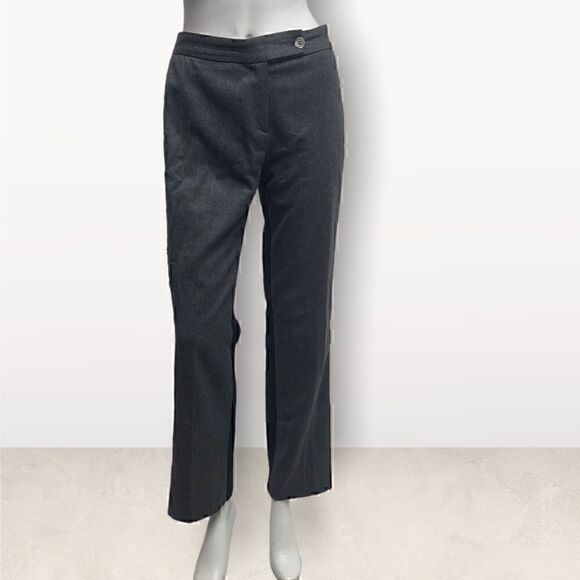 Moschino Cheap & Chic Gray Wool Pants With Flower Detail - Picture 3 of 9